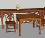sketchup中式家具模型 仿古家具木制家具SU模型组件